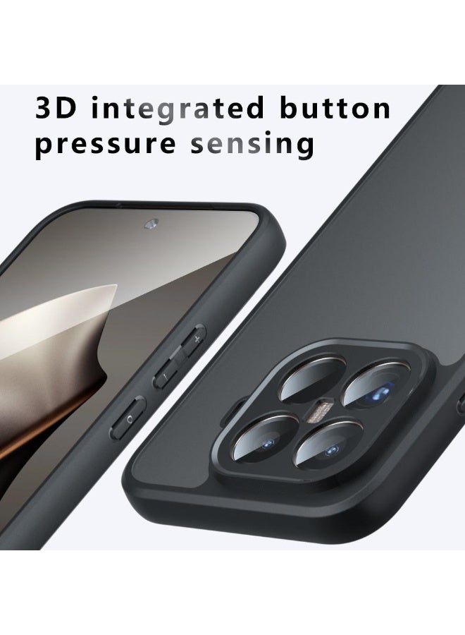 Case Cover Shockproof Hard PC Back Soft TPU Frame Matte Black Slim Protective Cover Compatible with  Xioami 15T Pro ( Black) - Image 4